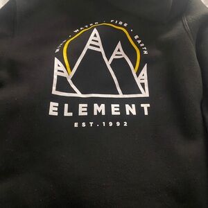 Element Black Crewneck Sweater with Mountain Graphic